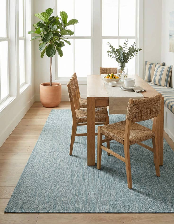 Detail image of 5' 3 x 8' Washable Solid Indoor / Outdoor Rug