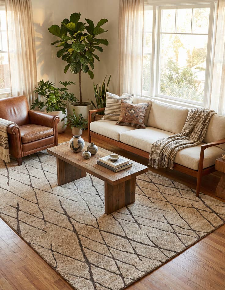 Detail image of 5' 1 x 8' Atlas Moroccan Wool Rug