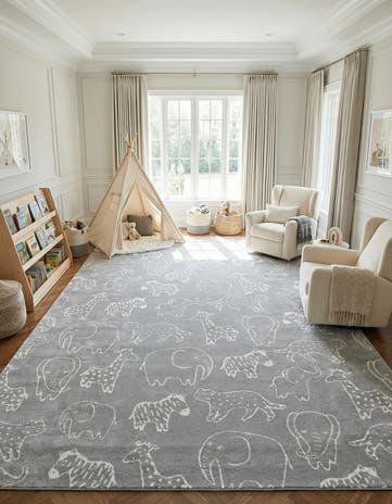 Gray Whimsy Kids Rug