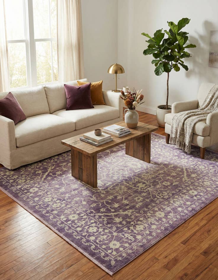 Detail image of 8' x 8' New Vintage Square Rug