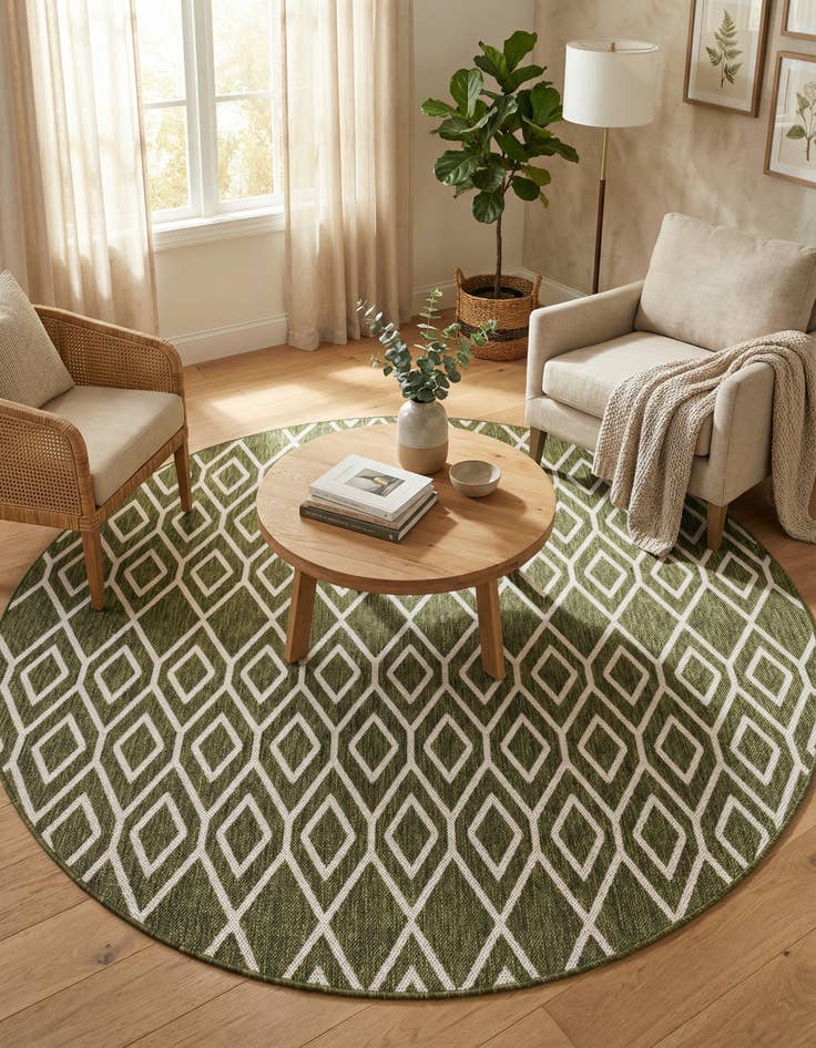 Detail image of 6' 7 x 6' 7 Washable Jill Zarin Turks and Caicos Indoor / Outdoor Round Rug