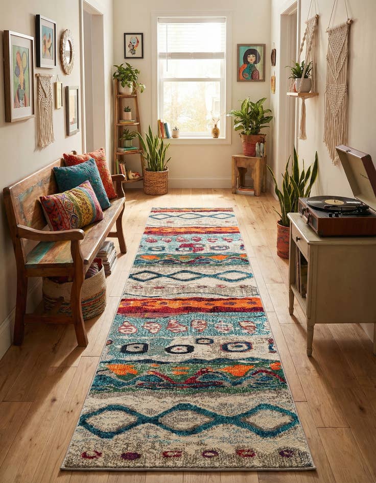 Detail image of 2' x 8' Washable Vivid Runner Rug