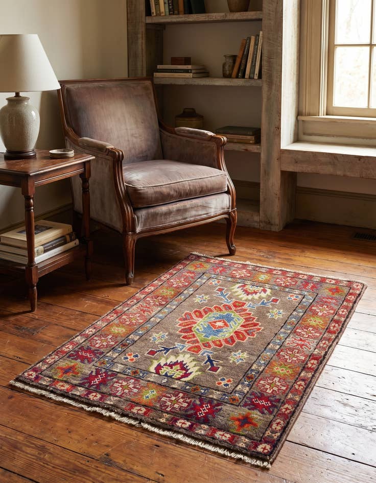 Detail image of 2' x 3' 1 Hand Knotted Kazak Rug