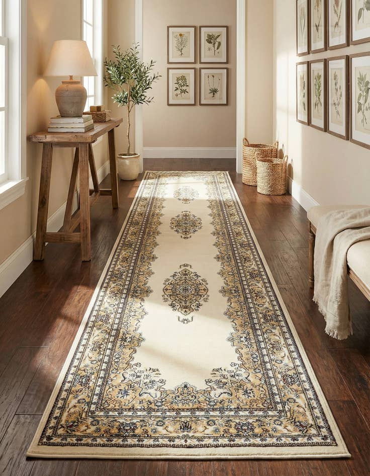 Detail image of 3' x 13' Nain Design Runner Rug