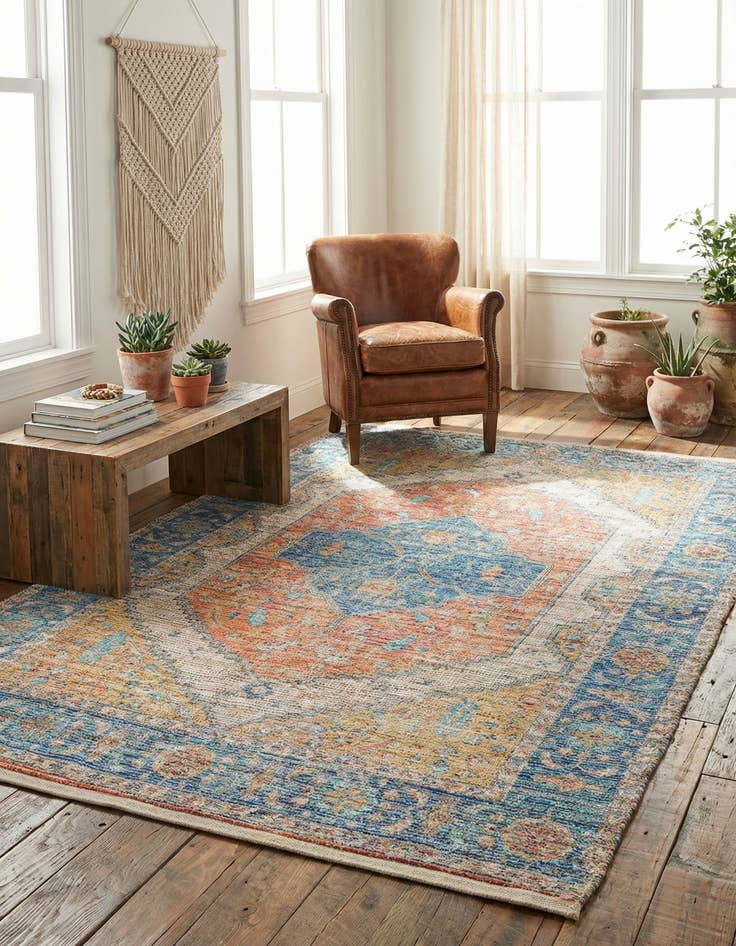 Detail image of 5' 3 x 8' Hand Woven Chenille Jute Rug