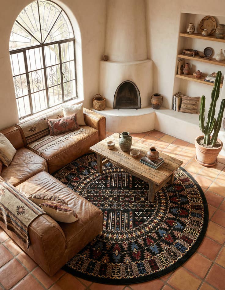 Detail image of 7' 10 x 7' 10 Bokhara Round Rug