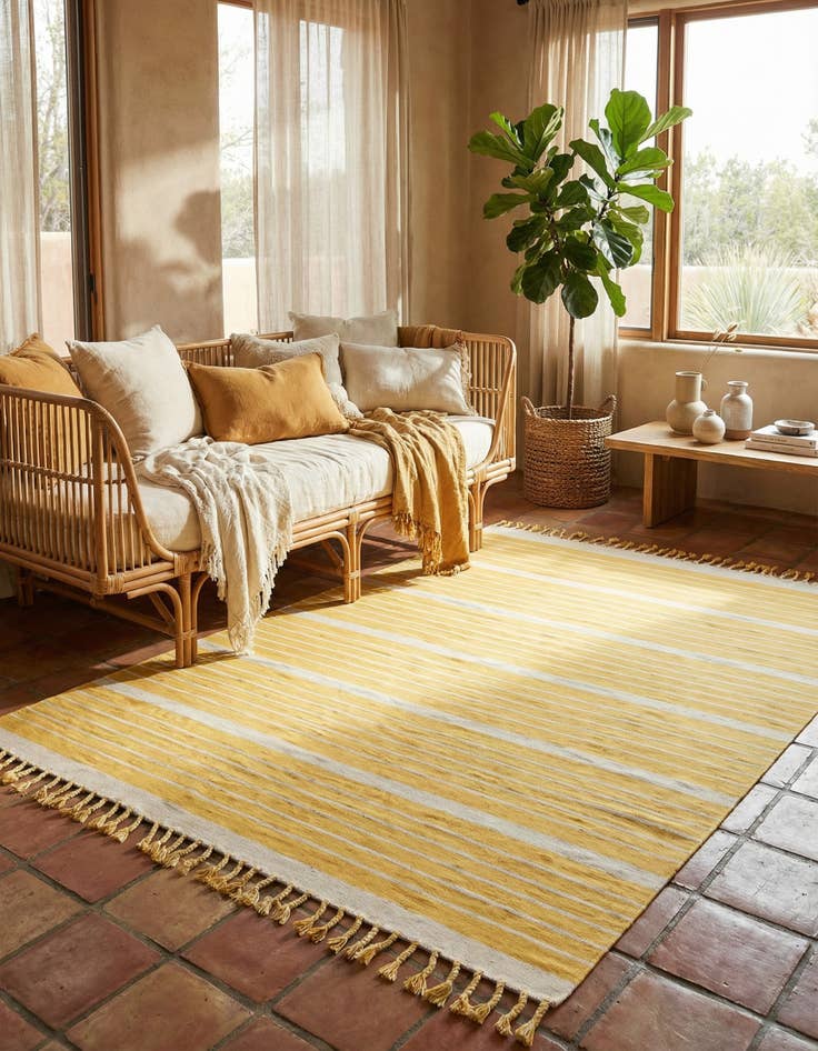 Detail image of 9' x 12'  Hand Woven Chindi Cotton Rug