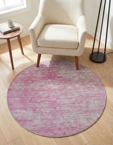 Pink Asha Round Rug
