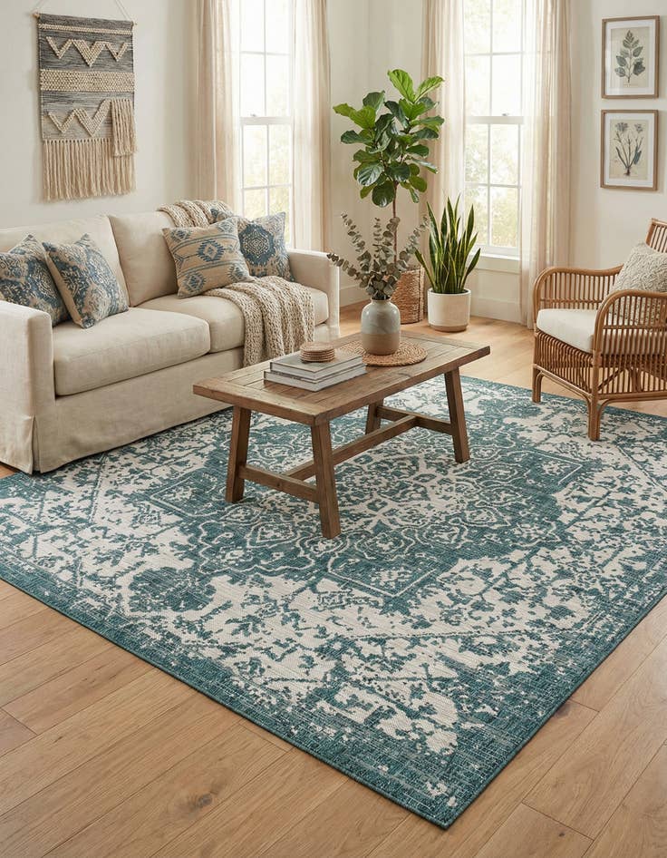 Detail image of 7' 10 x 7' 10 Washable Jill Zarin Dubai Indoor / Outdoor Square Rug