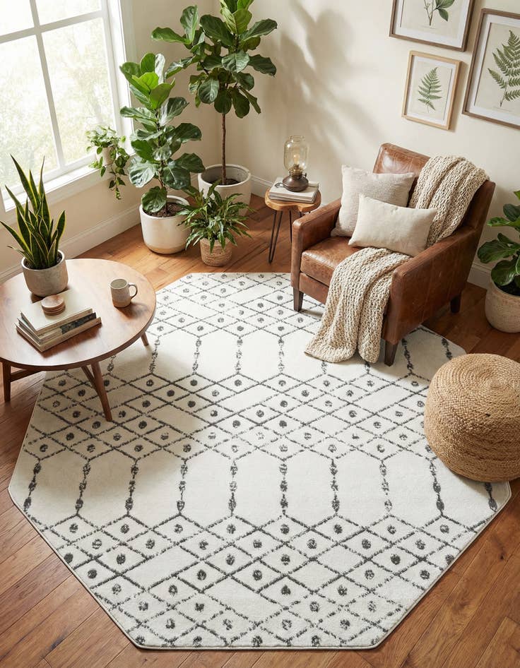 Detail image of 7' 10 x 7' 10 Paxon Trellis Octagon Rug