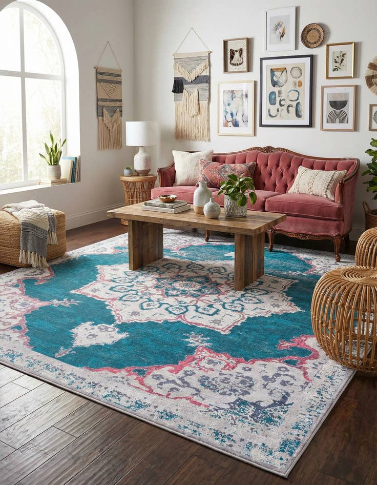 Detail image of  10' 6 x 10' 6  Washable Francesca Square Rug