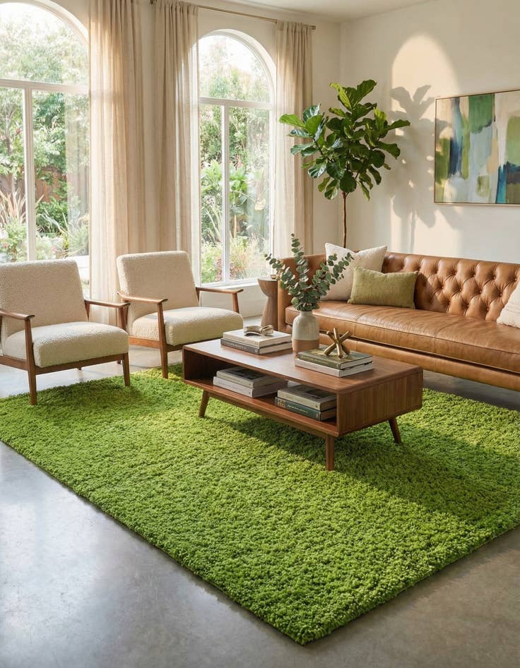 Detail image of 7' 10 x 11' Solid Shag Rug