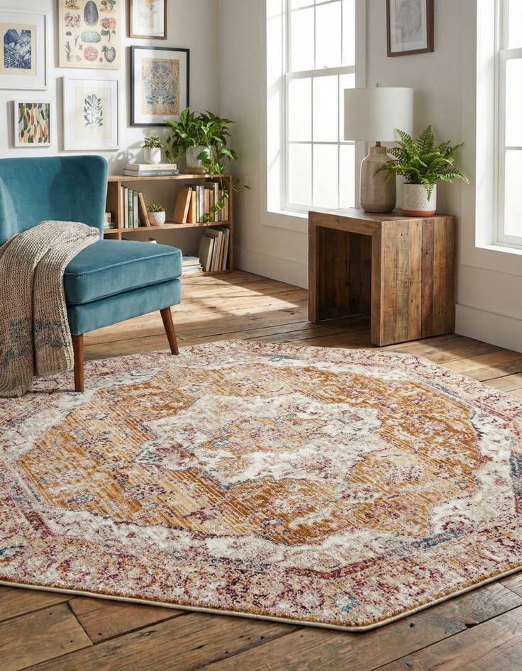 Detail image of 5' 3 x 5' 3 Deepa Octagon Rug