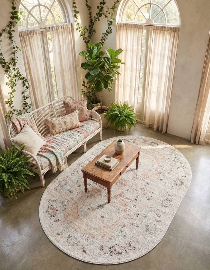 Detail image of 5' 3 x 8' Madeline Vintage Oval Rug