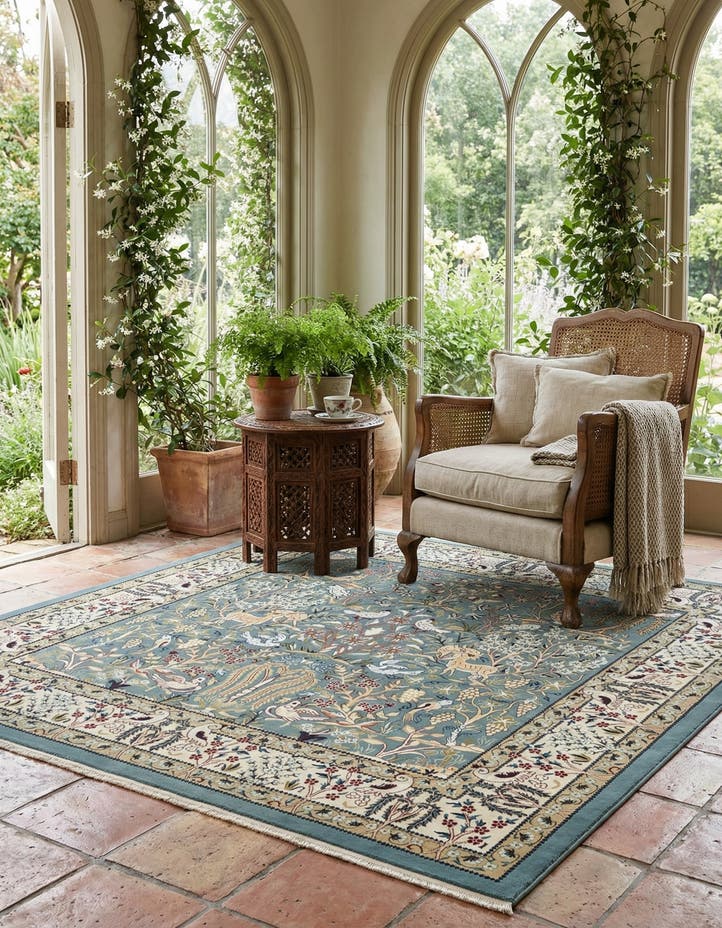 7' 10 x 7' 10 Nain Design Square Rug