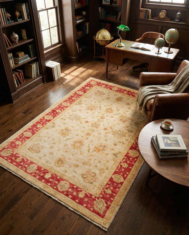 4' 1 x 5' 9 Hand Knotted Peshawar Ziegler Rug