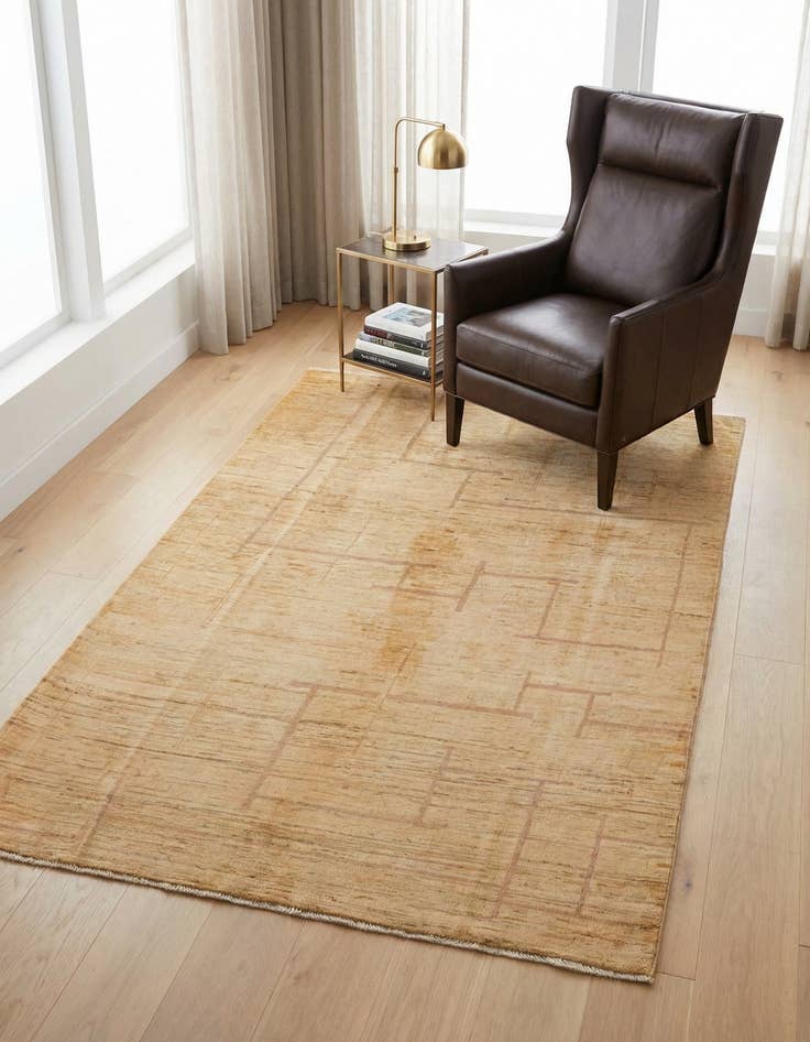 Detail image of 4' x 5' 9 Hand Knotted Modern Ziegler Rug