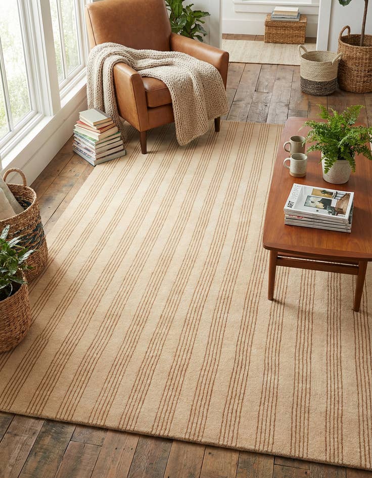 Detail image of  6' 1 x 9' Jill Zarin Striped Wool Rug