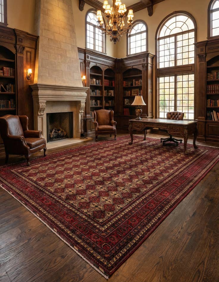 Detail image of 13' 4 x 20' 5 Hand Knotted Afghan Ersari Wool Rug