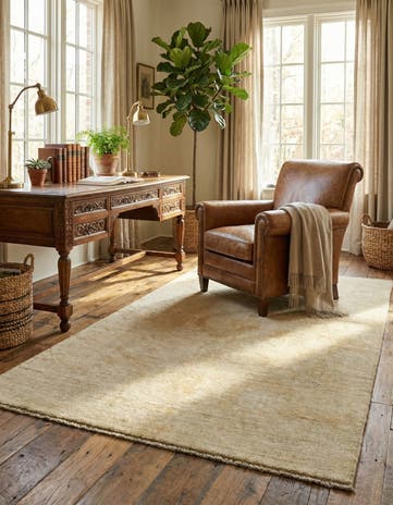 4' 2 x 6' 5 Hand Knotted Oushak Wool Rug