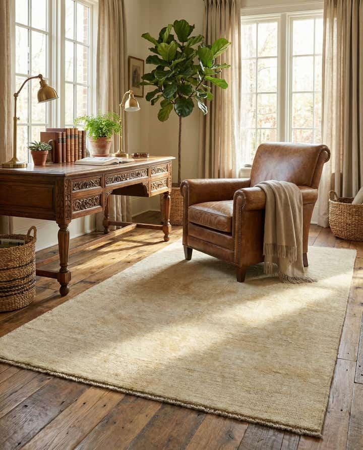4' 2 x 6' 5 Hand Knotted Oushak Wool Rug