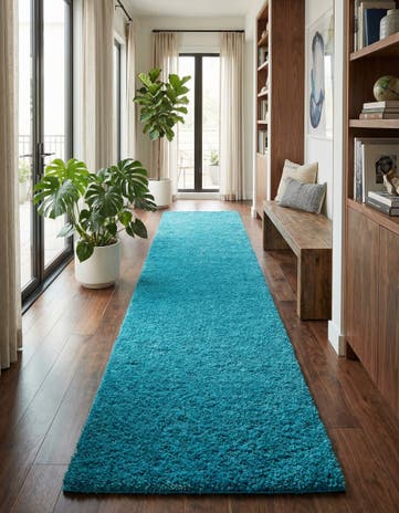 2' 7 x 19' 8 Solid Shag Runner Rug