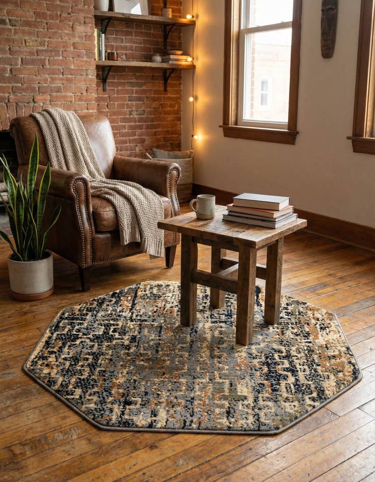 Detail image of  3' 3 x 3' 3 Saturn Octagon Rug