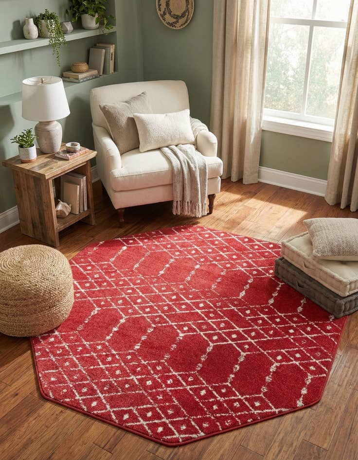 Detail image of 5' 3 x 5' 3 Paxon Trellis Octagon Rug