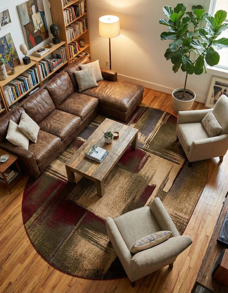 Detail image of 7' 10 x 10' Coffee Shop Oval Rug