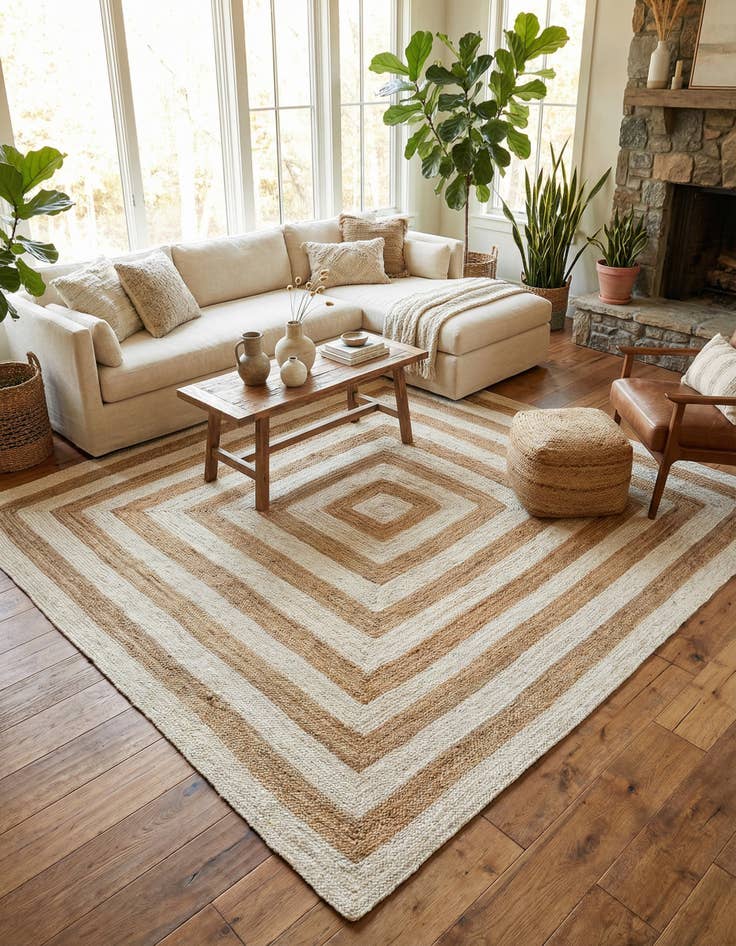 Detail image of 10' x 10' Handmade Braided Jute Square Rug