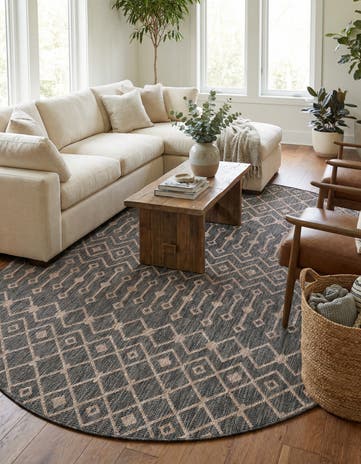7' 10 x 10' Easy-Clean Lattice Indoor / Outdoor Oval Rug