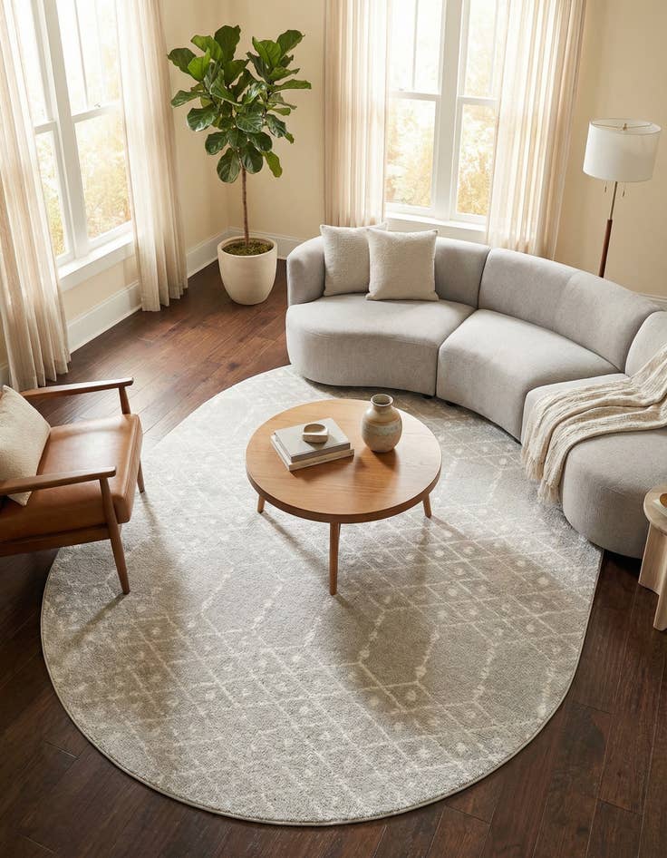 Detail image of  7' 10 x 10' Paxon Trellis Oval Rug