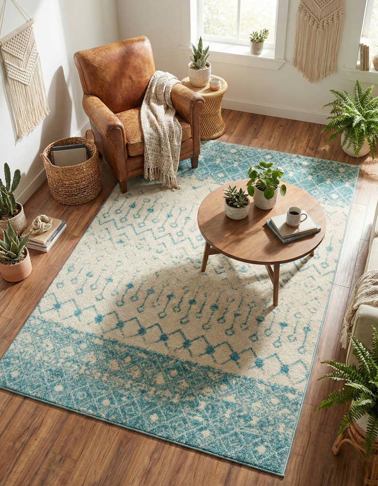 Detail image of 5' 3 x 8' Moroccan Trellis Rug