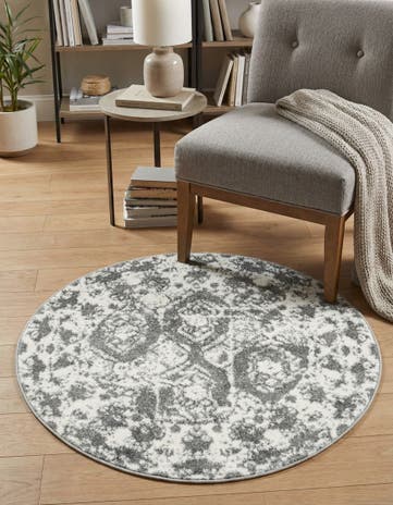 Light Gray Veneto Round Rug