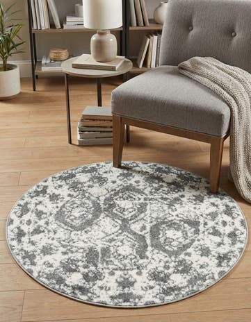 Light Gray Veneto Round Rug
