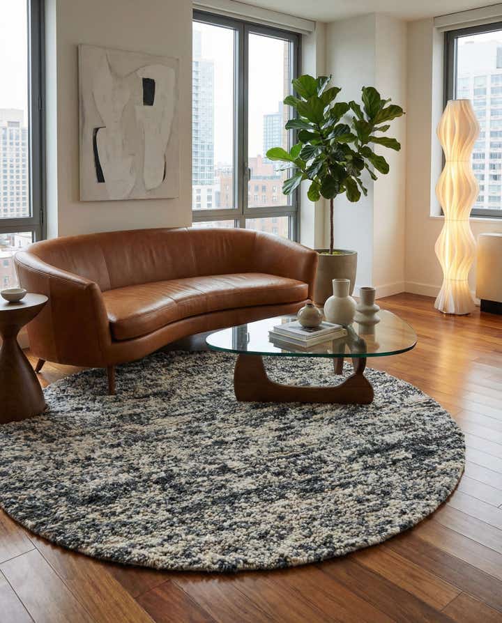 6' 1 x 6' 1 Hand Woven Haka Deluxe Shag Round Rug
