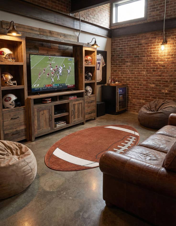 Detail image of 3' 3 x 5' 3 Sports Washable Oval Rug