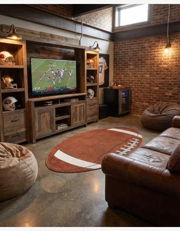 3' 3 x 5' 3 Sports Washable Oval Rug