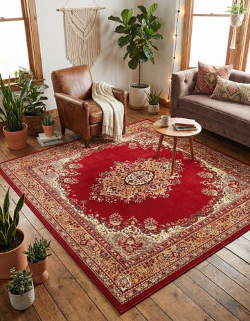 Burgundy Amaya Square Rug