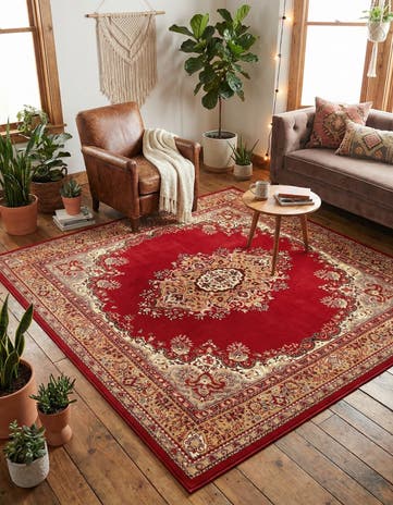 Burgundy Amaya Square Rug