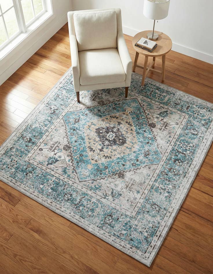 Detail image of 5' x 5' Washable Yara Square Rug