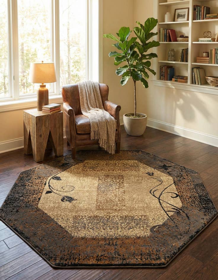 Detail image of 7' x 7' Coffee Shop Octagon Rug