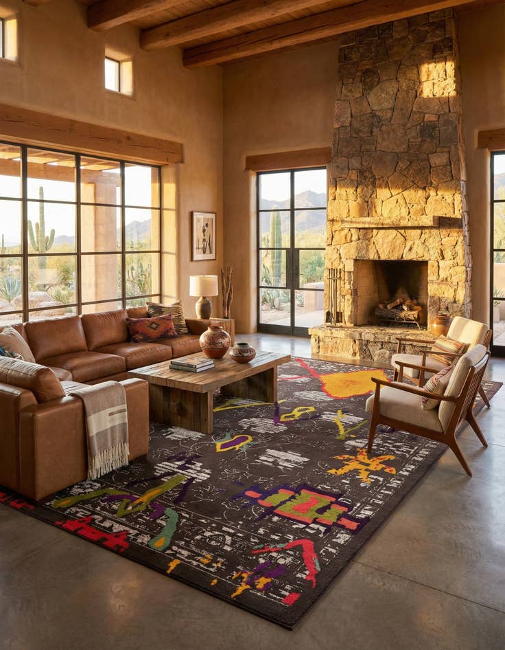 Detail image of 10' 6 x 16' 5 Washable Santa Fe Rug