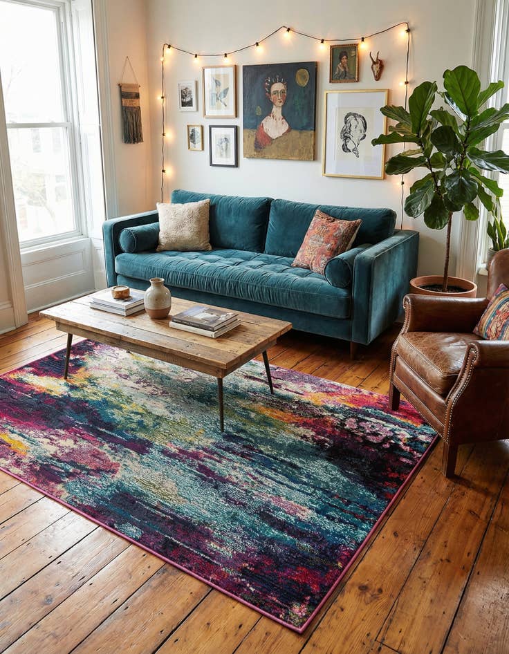 Detail image of 4' x 6' Washable Theia Rug