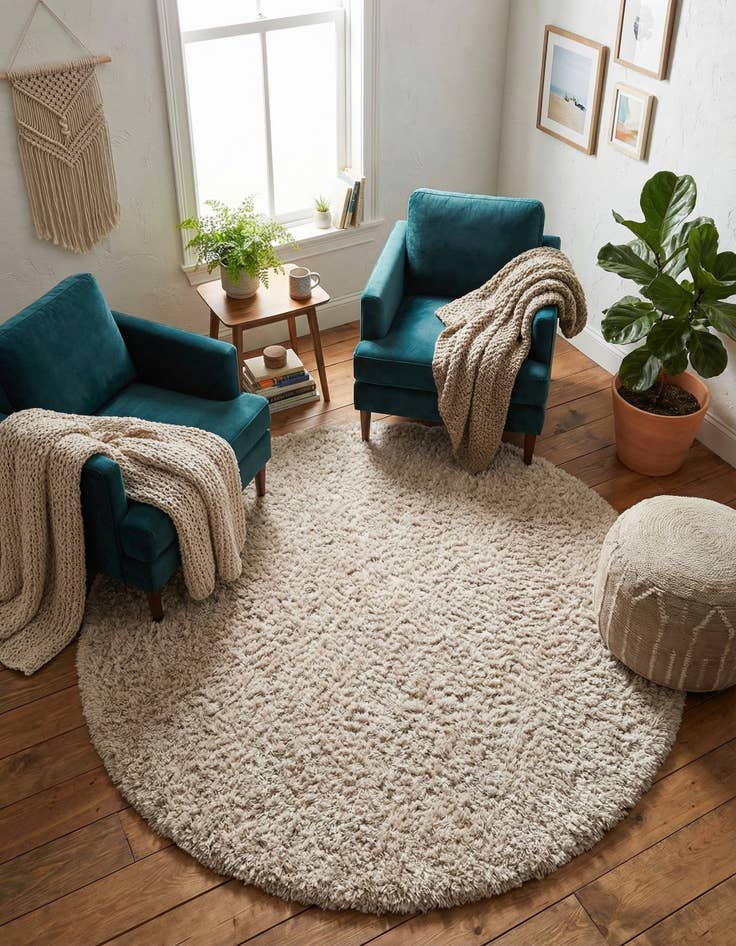 Detail image of 5' x 5' Infinity Shag Round Rug