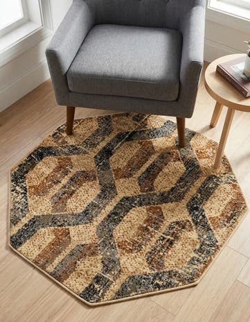 3' 3 x 3' 3 Saturn Octagon Rug