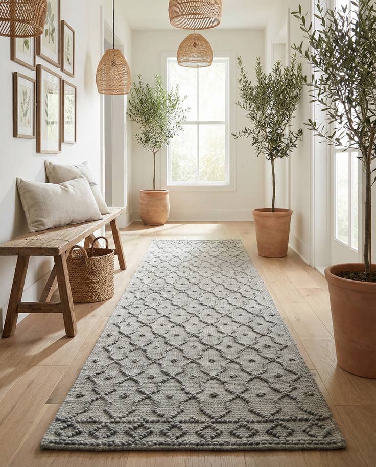 Detail image of 2' 7 x 9' 10 Hand Woven Larsa Jute Runner Rug