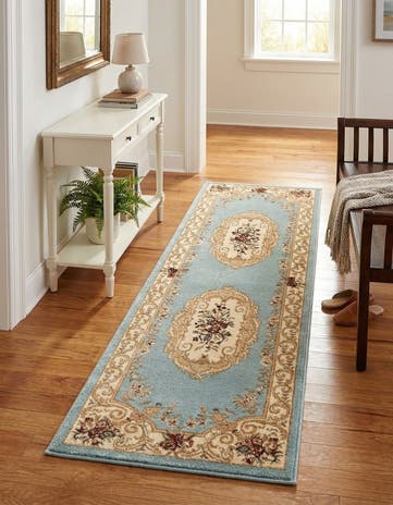 Light Blue Chateau Runner Rug