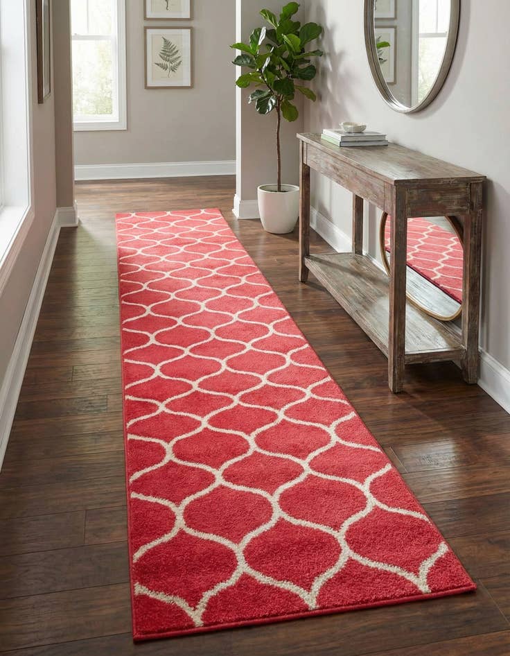 Detail image of 2' x 13' Trellis Frieze Runner Rug