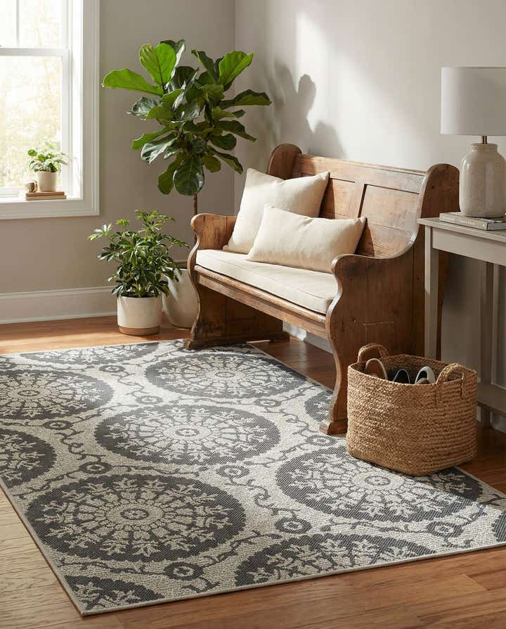 3' 3 x 5' Easy-Clean Botanical Indoor / Outdoor Rug